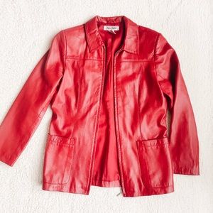 Alfani Red Leather Jacket